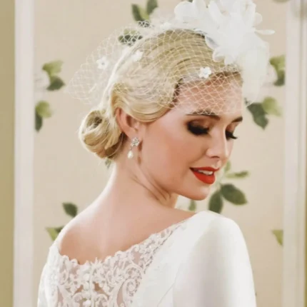 Vintage inspired Birdcage Bridal Fascinator by Lovett & Co