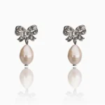 Vintage inspired Freshwater Pearl Bow Earrings by Lovett & Co
