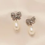 Vintage inspired Freshwater Pearl Bow Earrings by Lovett & Co
