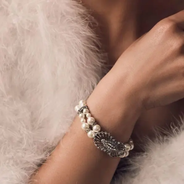 Vintage inspired Deco Tassel Pearl Bracelet by Lovett & Co