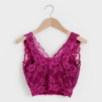 Lace Overlay Bra by Avon in Fuchsia