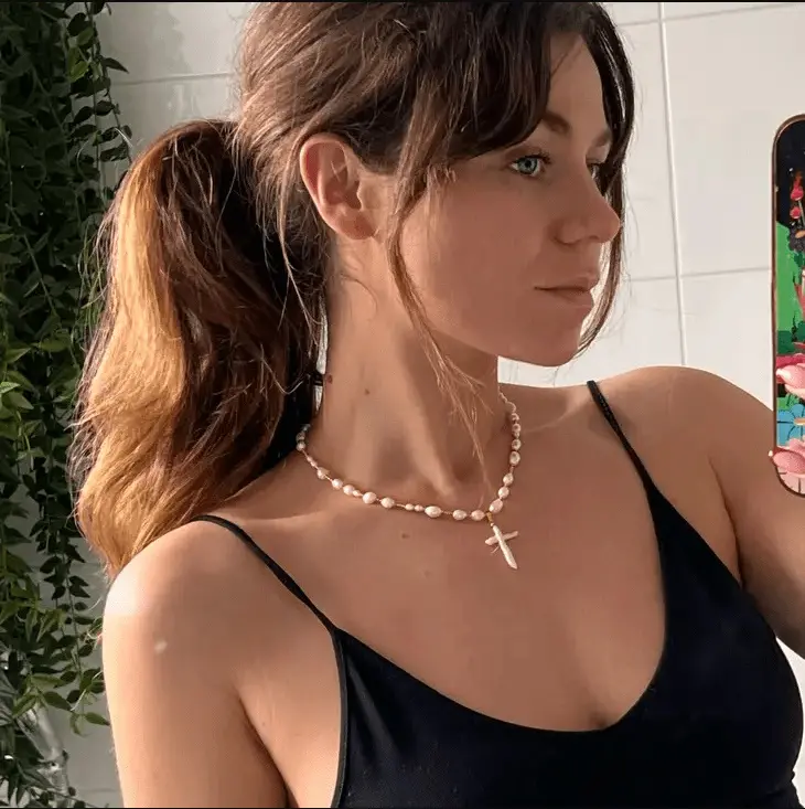 Freshwater Pearl Cross Collar Pendant and Necklace NOTL