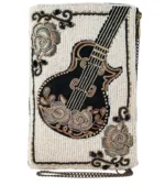 Beaded Crossbody Phone Bag Guitar Player by Mary Frances