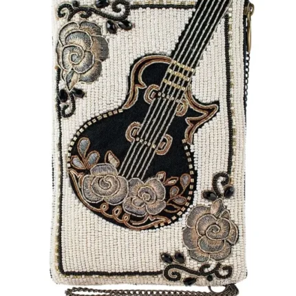 Beaded Crossbody Phone Bag Guitar Player by Mary Frances