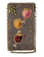 Beaded Crossbody phone bag Wine Pairing by Mary Frances