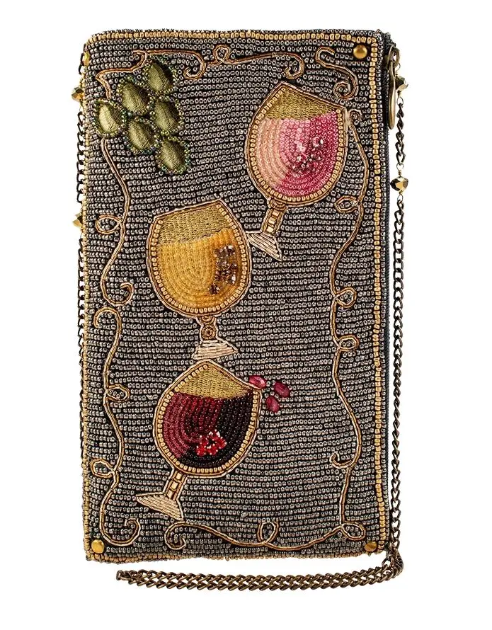 Beaded Crossbody phone bag Wine Pairing by Mary Frances