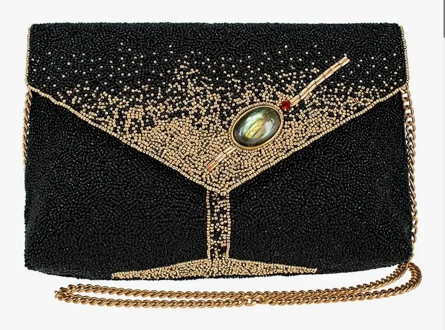 Beaded Handbag with Martini Glass by Mary Frances
