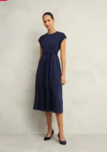 Dark Navy Midnight Dress in Petite Size 8 by Hobbs London