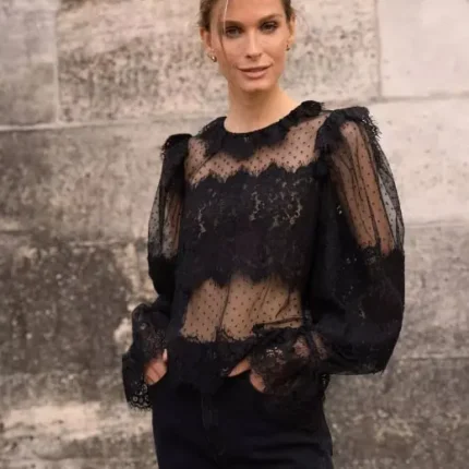 Claudine Collar Lace Top by Choklate Paris