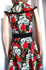 Multicoloured Midi Skull and Rose Dress Size XS by Banned