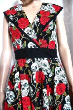 Multicoloured Midi Skull and Rose Dress Size XS by Banned